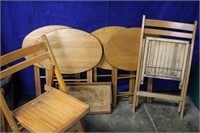 Wood Folding Chairs & Trays