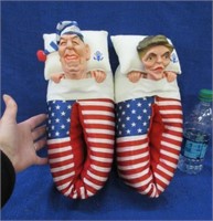 "ronald & nancy reagan" foot slippers