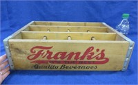 antique "frank's beverage" wooden crate