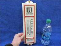 vintage "rogers group" metal thermometer (13in)