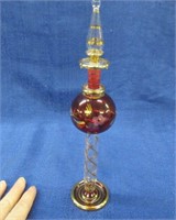 beautiful blown perfume bottle - 9in tall