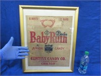 framed "baby ruth" advertising box end