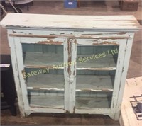 Wood cabinet with glass doors