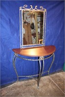 Half Moon Entry/Console Table and Mirror