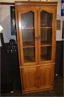 Wooden Lighted Bookcase/Curio Cabinet