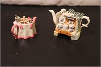 2 Small Themed Teapots