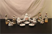 Renaissance Tea Set & Figurines
