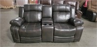 Love Seat Recliner - Leather Brown