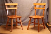 Two Small Wood Children's Chairs