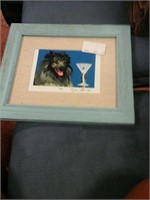 Picture of a wolf in blue frame