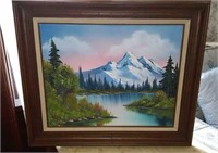 Bob Ross painting 1986 framed and sign