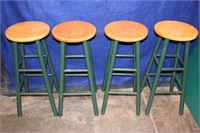 Four Wood Bar Stools