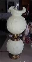 Fenton Satin Yellow  Gone With the Wind Lamp