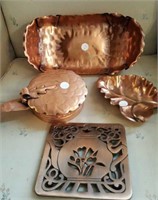 Gregorian copper Tray, Leaf tray, Hot Plate