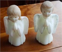 Fenton hand-painted angels 4 inches tall