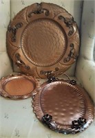 3 Gregorian copper trays