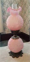 Fenton Gone with the Wind satin pink poppy lamp