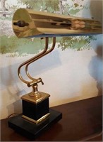 Brass and marble piano or desk lamp