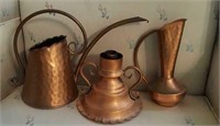 Gregorian copper water can, vase, candle holder