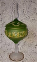 Covered candy dish Made in Italy 11" Tall