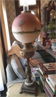 Bradley Hubbard Rochester brass lamp with