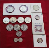16 Coins - 7 Kennedy Half Dollars - 4-1964, 1967,