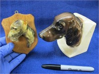 old dog bookend & small dog wall plaque