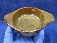 brown county pottery 2-handle small dish