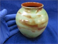 brown county hills pottery vase - 5in tall