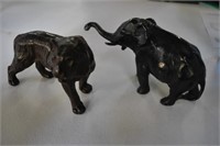 Tiger & Elephant Bronze Sculptures