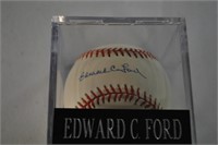 Edward C Ford Signed baseball