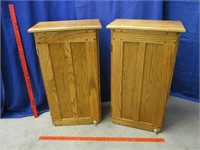 2 oak wall cabinets (16in wide x 30in tall x 9in)