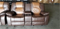 Love seat recliner - Brown and Tan
