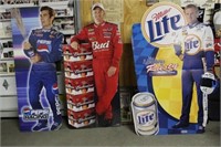 THREE RACING CARDBOARD CUTOUTS, JEFF GORDON, DALE