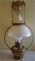 Brass Victorian hanging lamp "The Rochester" Made