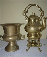 2 pc unmatched brass, brass champagne cooler 10",