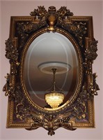 Mirror in composite guilt and ebonized frame 58"