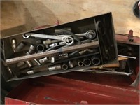 red toolbox with tools