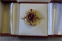 14K GOLD RUBY AND DIAMOND RING