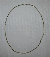 Rope Necklace, 7.6dwt Stamped 10k