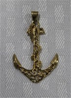 Anchor Pendant, 3.3dwt Stamped 14k