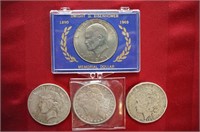4 Coins - 1881S Morgan Silver Dollar / 1878S