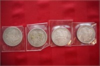 4 Morgan Silver Dollars - 2 1921S / 1880S / 1878S