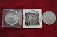 3 Morgan Dollars - 1883 AU / 1881 AU / 1890 O