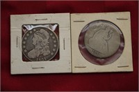 2 Pieces - 1831 Capped Bust Half Dollar / 1875