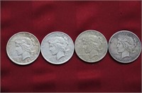 4 Peace Dollars - 1922 / 1923 / 1934 / 1935
