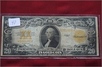 Twenty Dollar Bill in Gold Coin Note, Series 1922