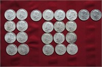23 Kennedy Half Dollars - 8 1964 / 1965 / 4 1967