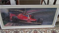 FRAMED RACING PHOTO MEASURES APPROX 36" ACROSS