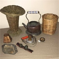 Cooper kettle, baskets and more